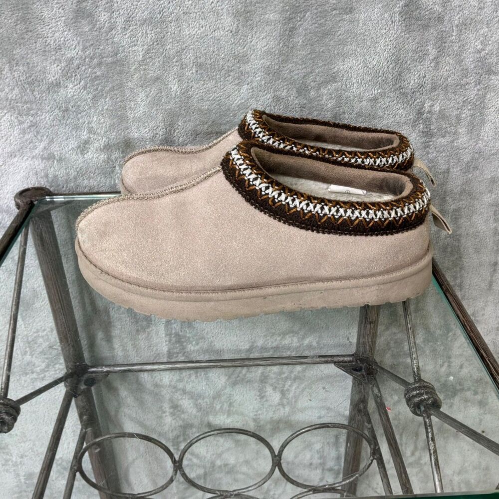 Aspen Kids Clog Slippers Faux Fur Lined Size 3 youth Brown Slip-On